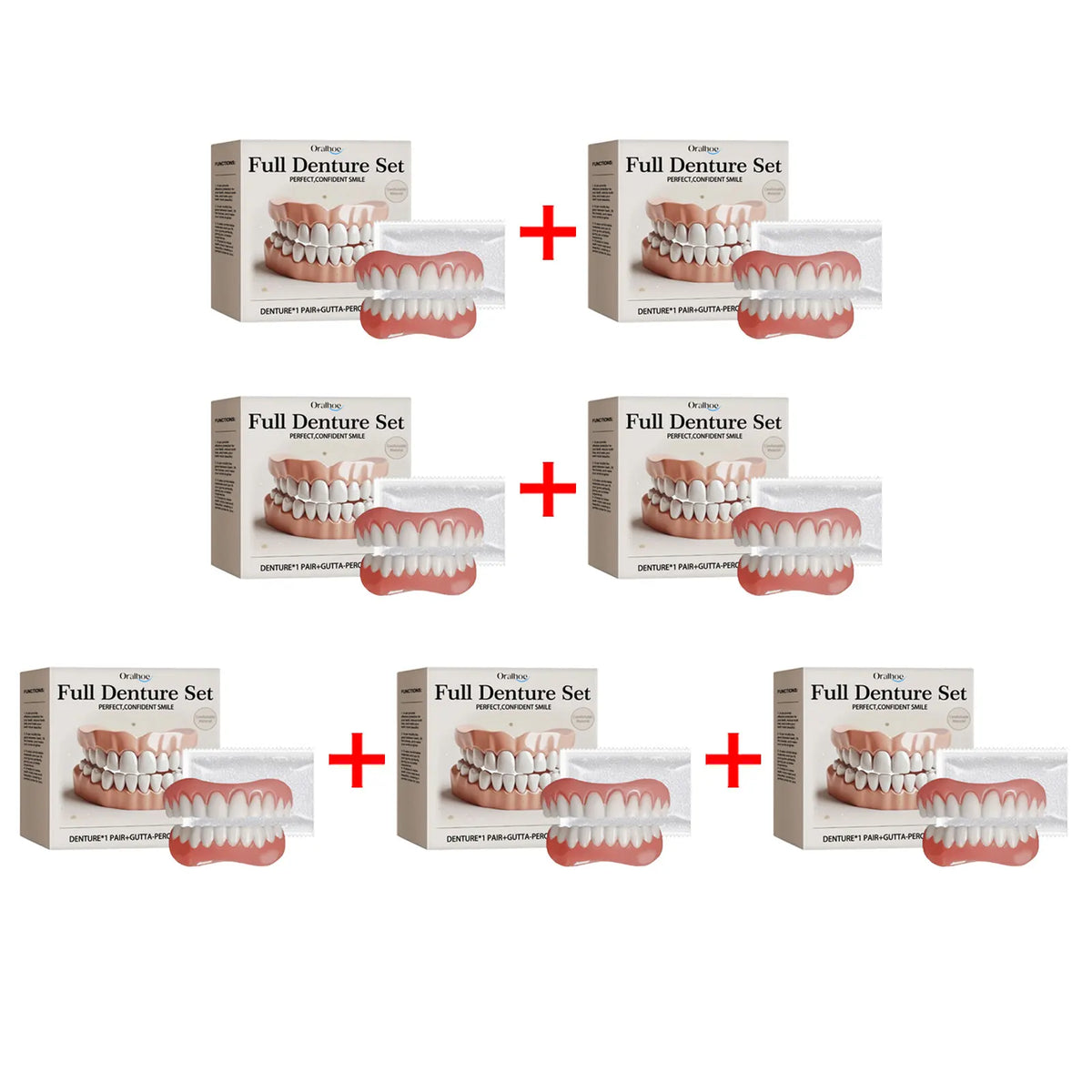 Oralhoe Adjustable Dental Veneer Kit – Upper & Lower Denture Set Dental Veneer Kit Qst 7sets boxed