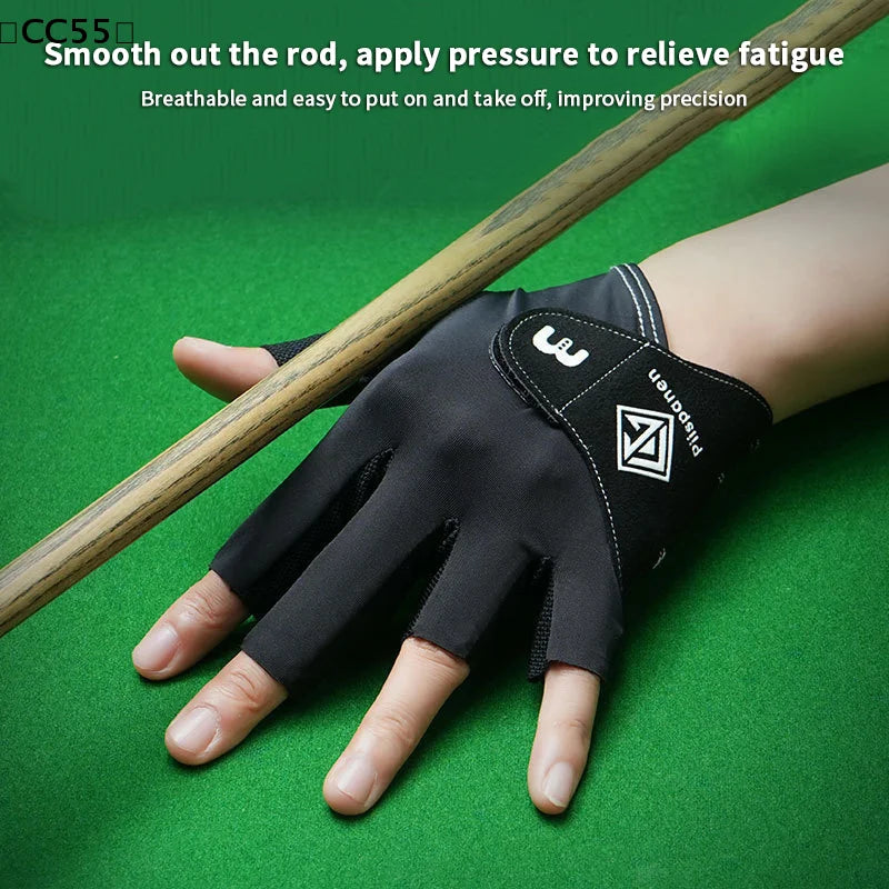 3-Finger Billiards Glove – Left Hand Pool & Snooker Cue Glove Billiards Cue Glove Qst