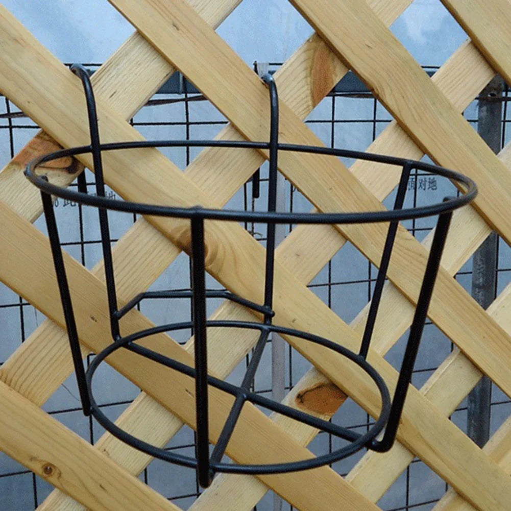 Round Metal Hanging Flower Pot Holder – Balcony Railing Planter Railing Planter Holder Qme