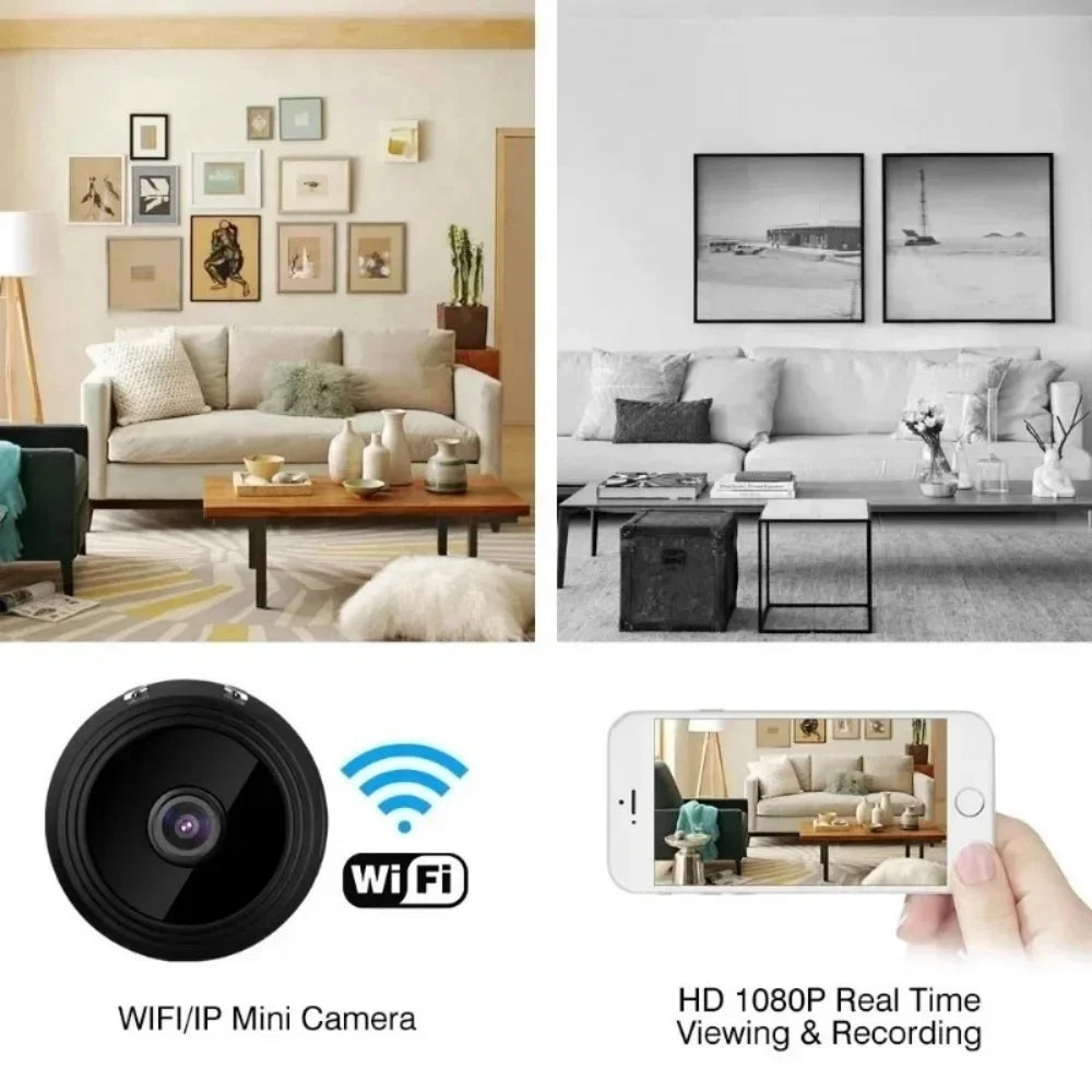 A9 HD WiFi Smart Home Security Camera with Night Vision WiFi Security Camera Qme