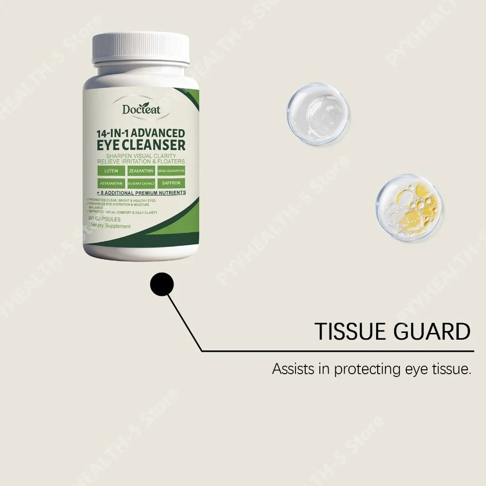 14-in-1 Eye Support Capsules – Lutein & Zeaxanthin, 60ct Eye Health Supplement Qst