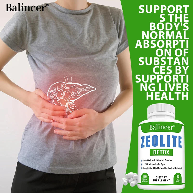 Zeolite Detox Capsules with Fulvic Acid & Milk Thistle | Balincer Detox Supplement Qst