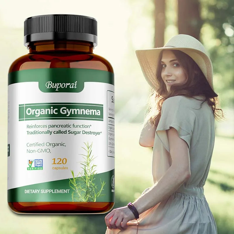Organic Gymnema Sylvestre Capsules – Non-GMO & USDA Organic Herbal Supplement Qst