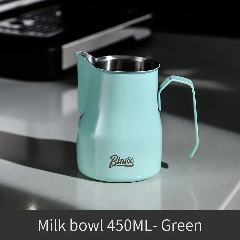 Bincoo Pink Stainless Steel Milk Frothing Pitcher 300/450ml Milk Frothing Pitcher Qst Green 450ml