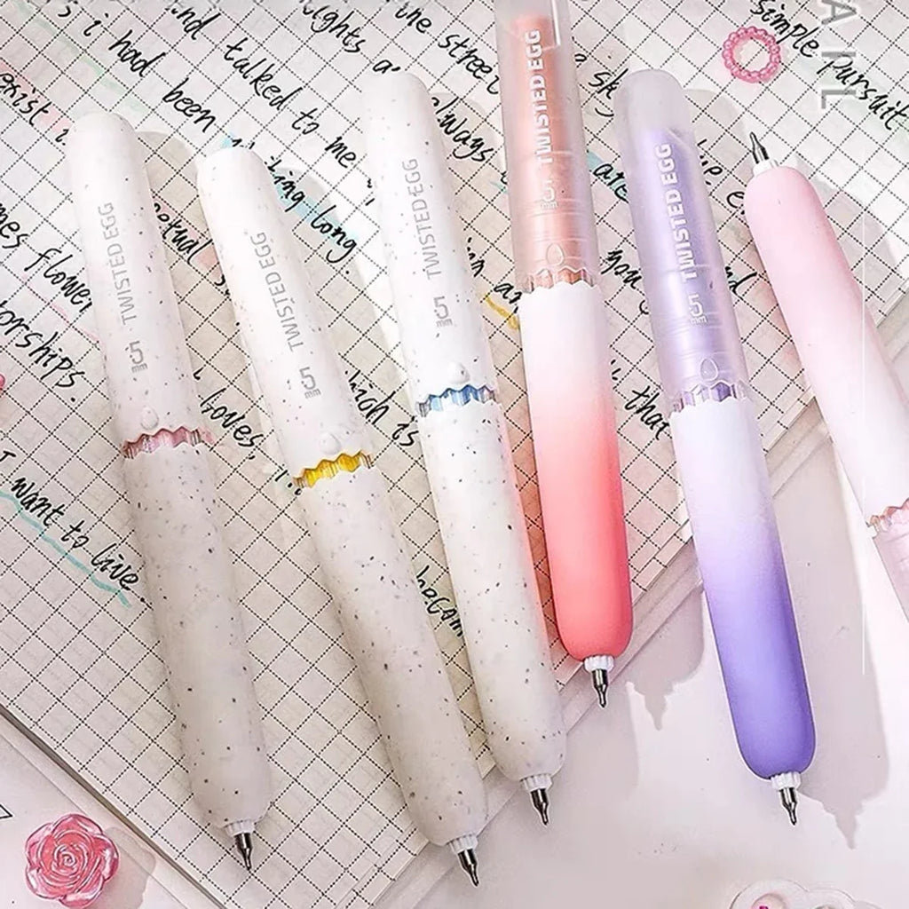 Kawaii Egg Gel Pens 0.5mm Quick Dry Smooth Black Ink Gel Pen Set Qme