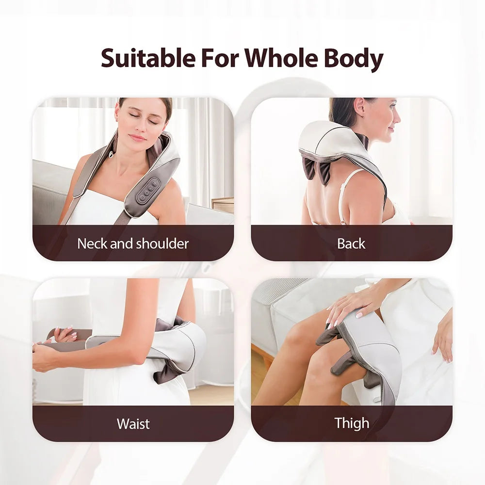 Shiatsu Neck & Shoulder Massage Shawl – Kneading Trapezius Shiatsu Massage Shawl Qst