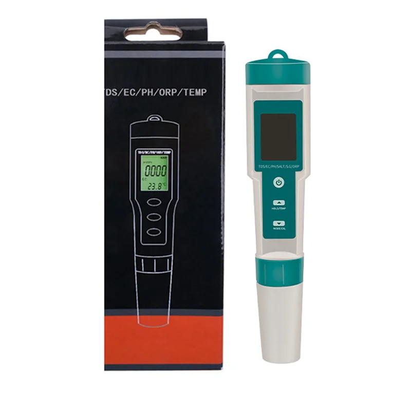 7-in-1 Water Quality Meter – pH TDS EC ORP Salinity Temp Water Quality Meter Qme