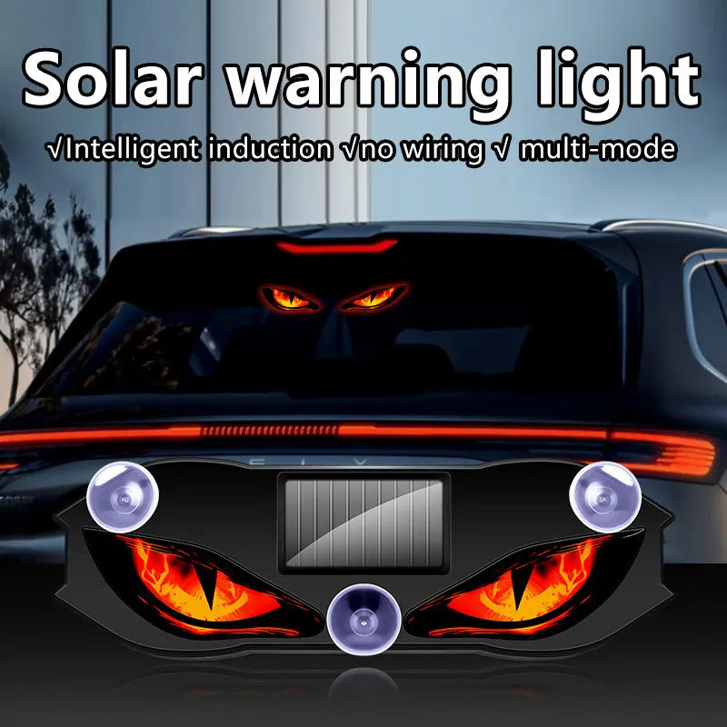 Solar Demon Eye LED Car Window Flashing Signal Light Car LED Signal Light Qst