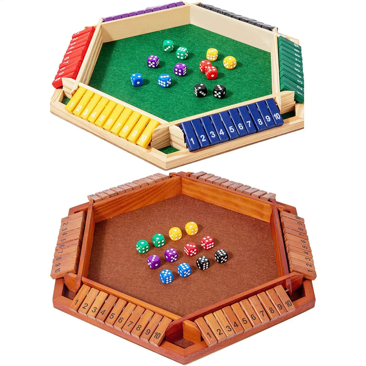 Wooden Shut the Box Game – 6-Sided Dice Math Board Game Wooden Board Game Qme