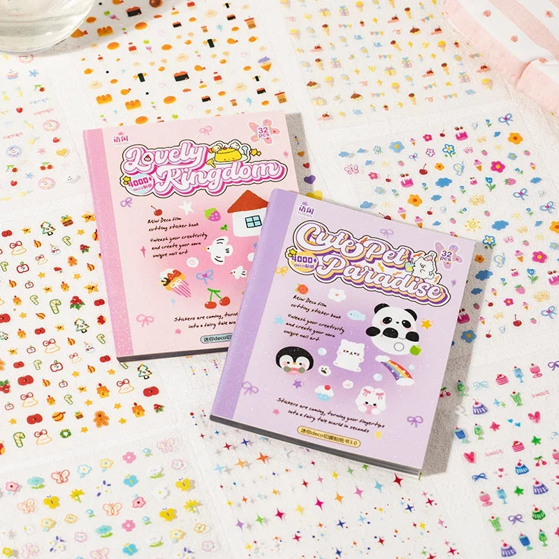 32-Sheet Cute Cartoon Sticker Book – DIY Diary & Scrapbook Sticker Book Qme