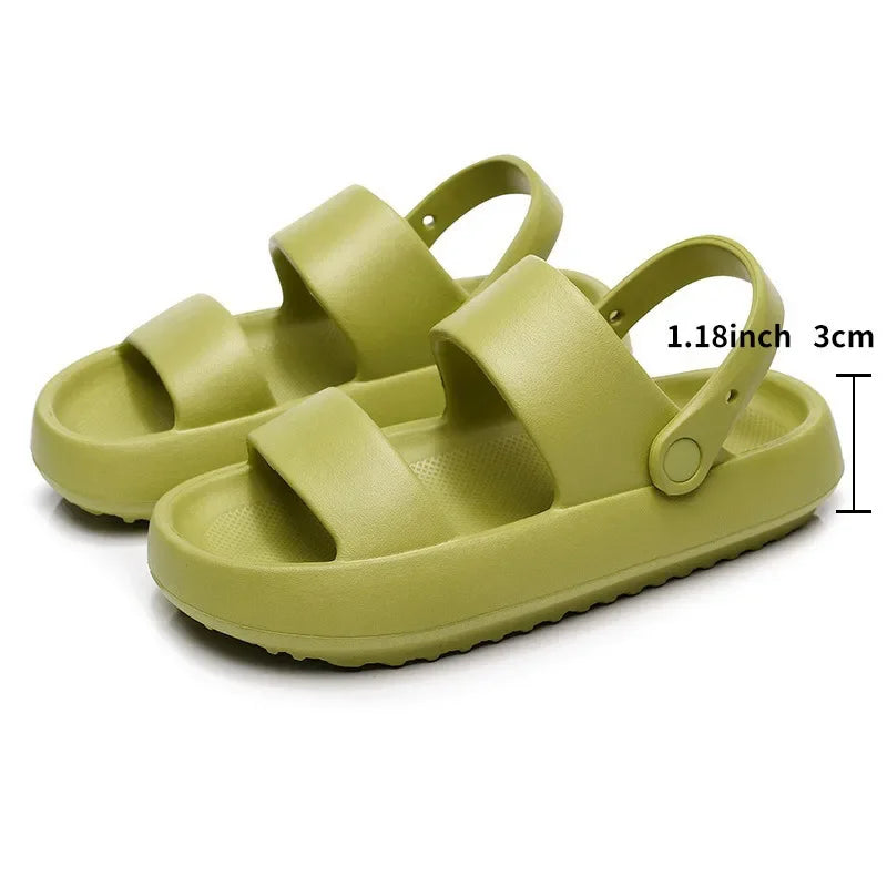 Thick Platform Couple Sandals – Flat Non-Slip Summer Slippers Platform Sandal Slippers Qme