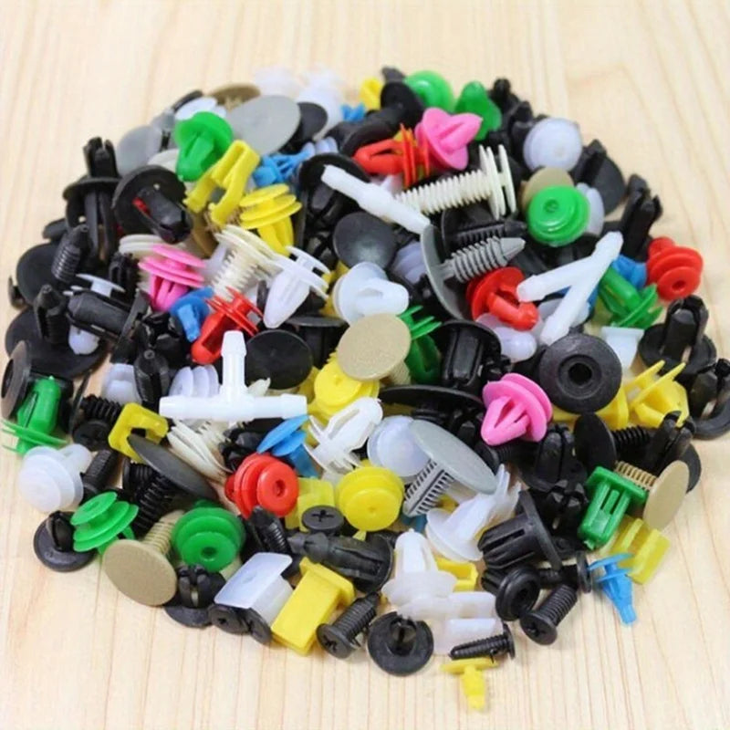 100-Piece Universal Plastic Panel Rivet Clips & Fastener Kit Auto Panel Fastener Kit Qme