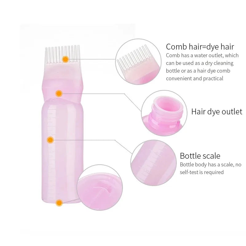 Hair Dye Applicator Brush Bottle with Comb – 120ml | 3 Colors Hair Dye Applicator Qme