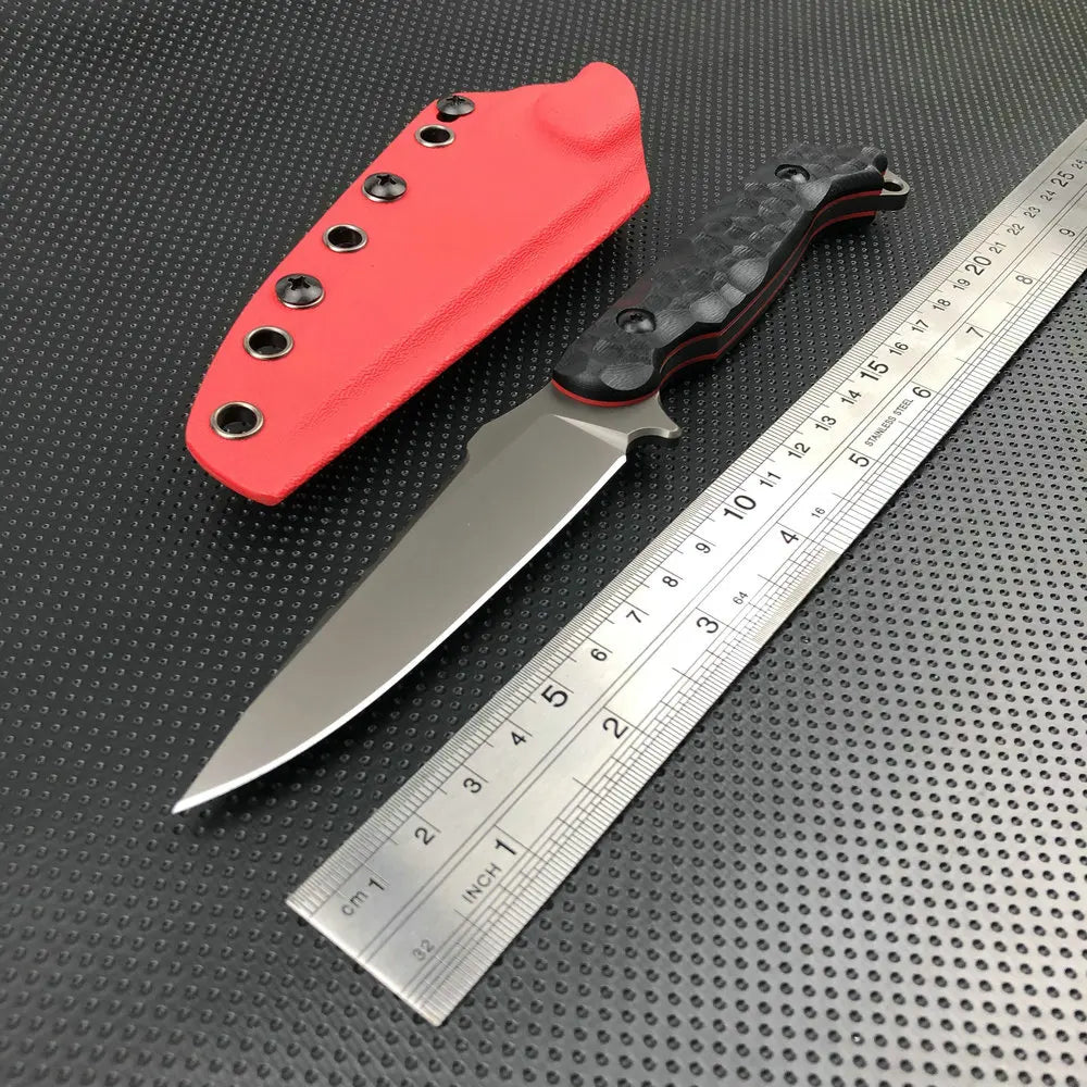 TRSKT D2 Fixed Blade Hunting Knife – Flax/G10 Handle, Kydex Sheath Fixed Blade Knife Qst 17 China Mainland