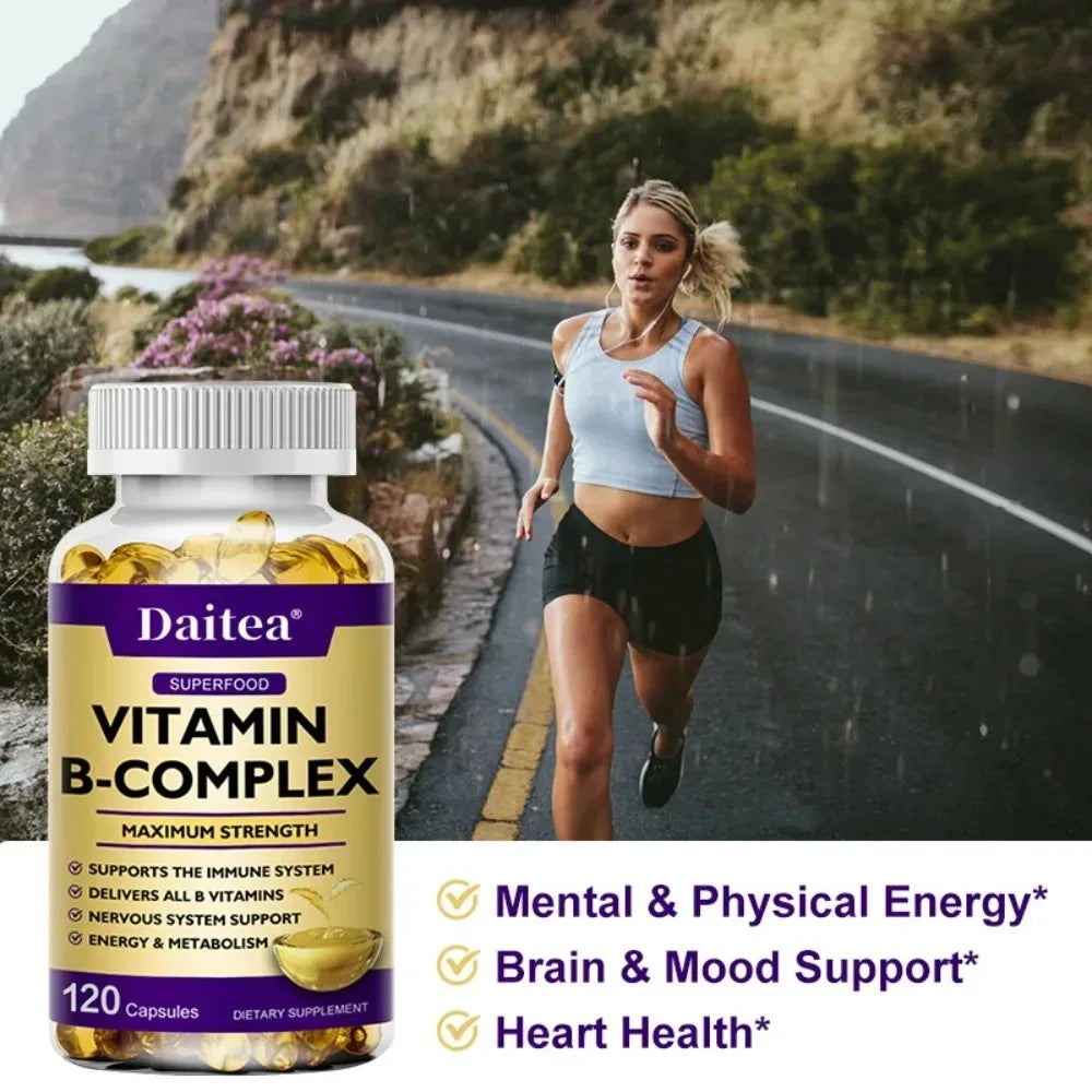 Vitamin B Complex Capsules – High Potency Brain & Focus Support Vitamin Supplement Qst