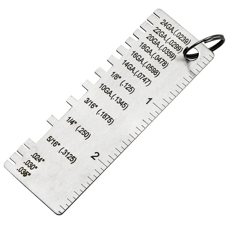 Stainless Steel Thickness Gauge – Wood, Metal & Leather Tool Thickness Gauge Tool Qme A