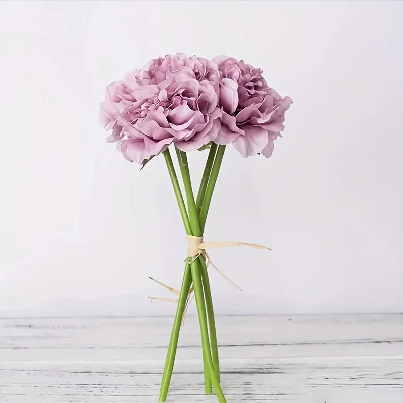 5-Pack Artificial Peony Bouquet for Wedding & Party Décor Artificial Flower Bouquet Qme