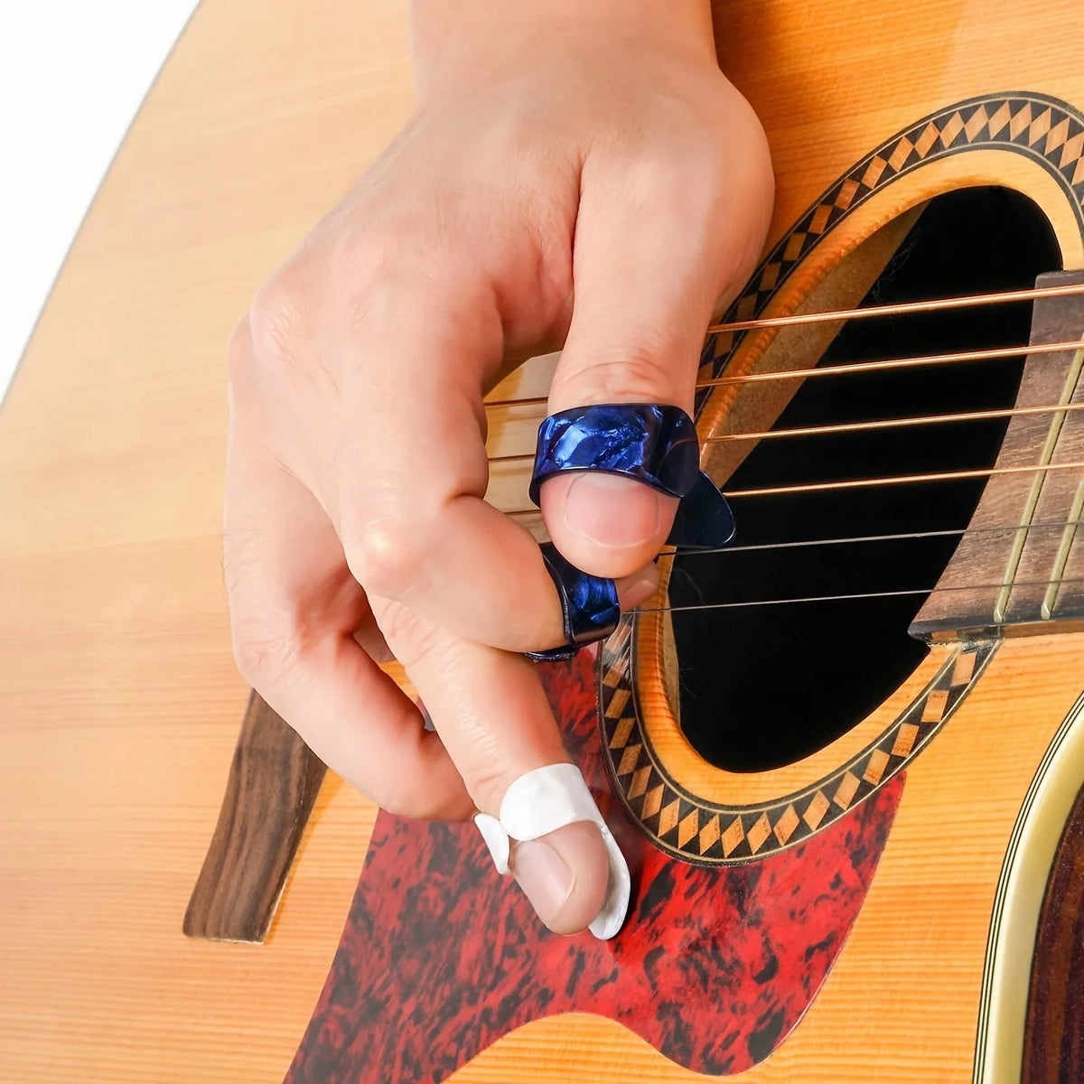 Celluloid Flat Thumb Finger Picks for Guitar & Ukulele – 12 Pack Guitar Finger Picks Qme