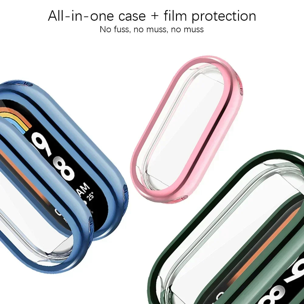 Xiaomi Mi Band 8 Soft TPU Case & Screen Protector | 6 Colors Smartwatch Case Cover Qme
