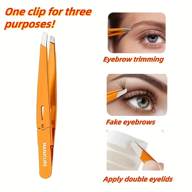 Professional Precision Slant Tip Tweezers | Stainless Steel Precision Tweezers Qme