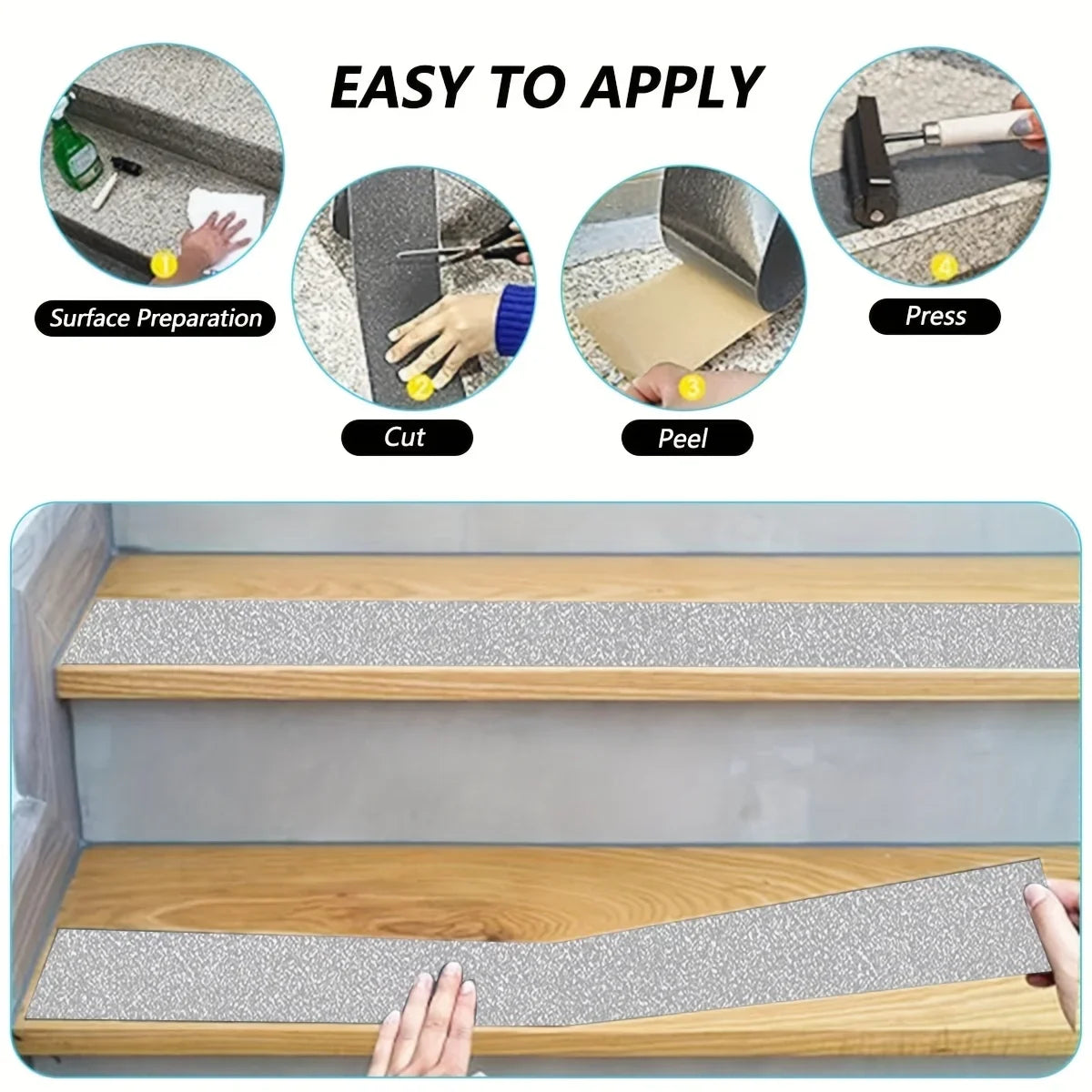 Heavy Duty Anti-Slip Grip Tape for Stairs & Pedals – 80 Grit Anti-Slip Grip Tape Qme