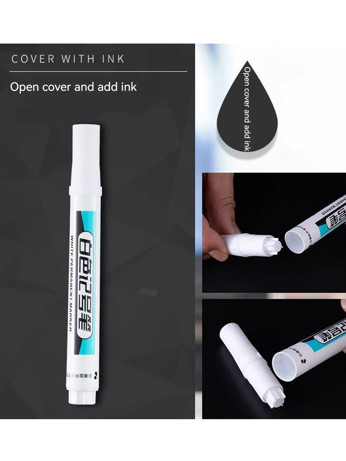 White Deep Hole Paint Marker Pen – Waterproof & Permanent Paint Marker Pen Qme
