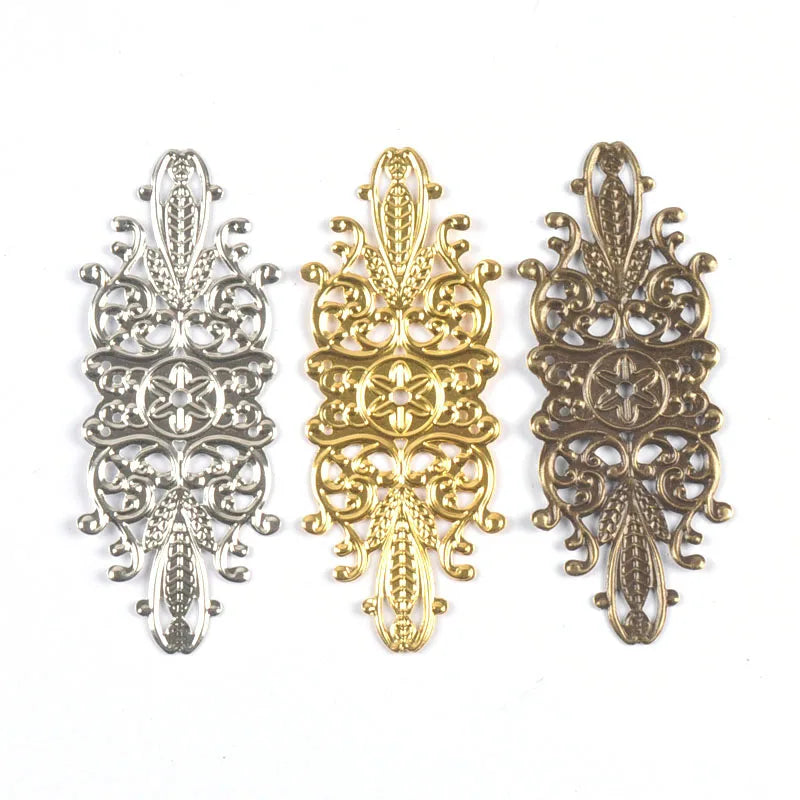 Flower Filigree Wraps & Connectors for Jewelry Making – 10pcs Jewelry Findings Qme Random mixed