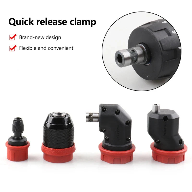 Quick-Release Drill Chuck for 6.35mm Hex Bits | Corded & Cordless Drill Chuck Adapter Qme