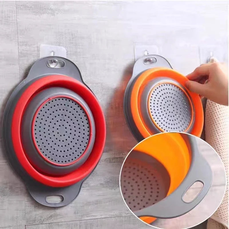 Foldable Silicone Fruit & Vegetable Washing Basket Colander Silicone Colander Qme