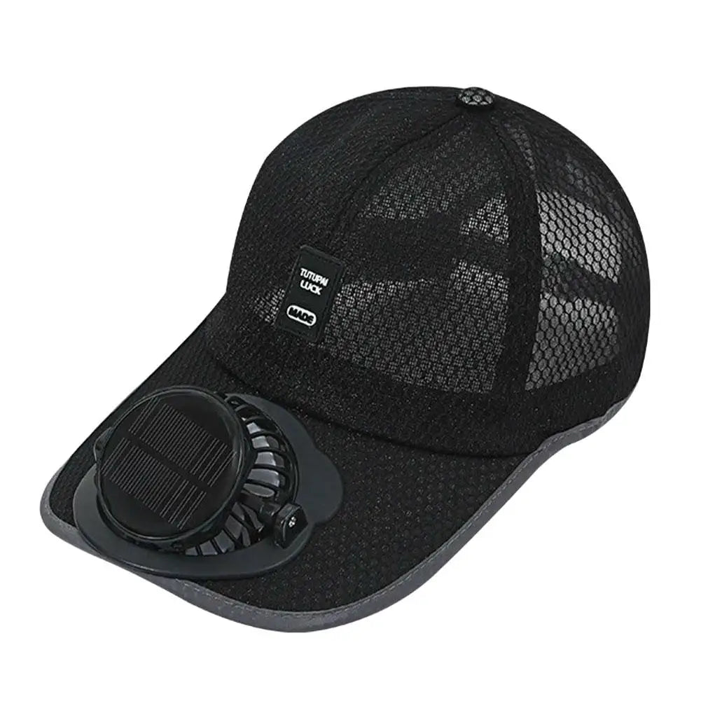 Solar Powered Fan Baseball Hat – Mesh Cooling Outdoor Cap Solar Fan Cap Qme B