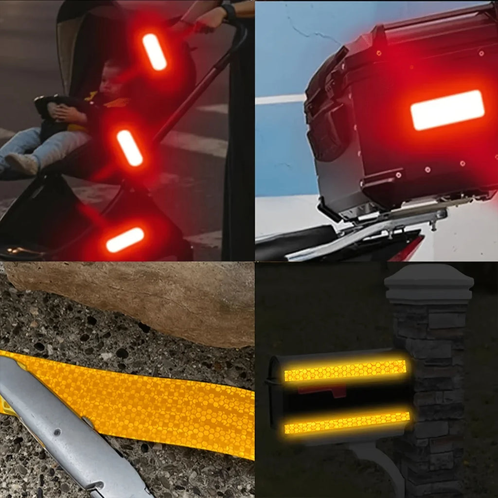 Reflective Warning Tape Strip – Waterproof PVC Safety Sticker Reflective Safety Tape Qme