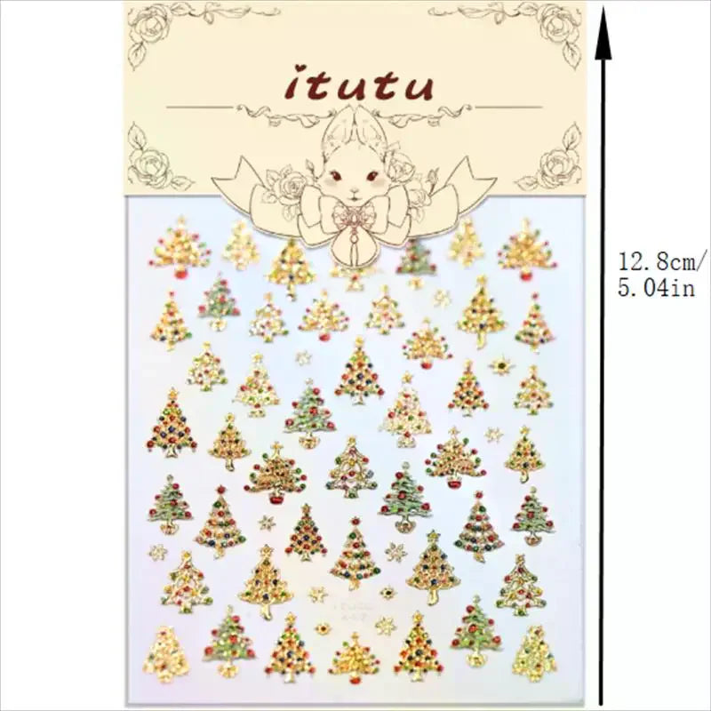 Christmas Crystal Ball Nail Art Stickers – Festive Manicure Decals Nail Art Stickers Qme