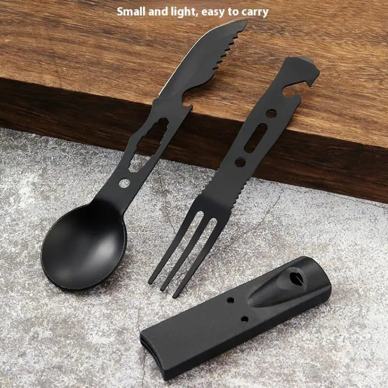 Multifunctional Camping Cutlery Set – Stainless Steel Spoon Fork Camping Cutlery Set Qme