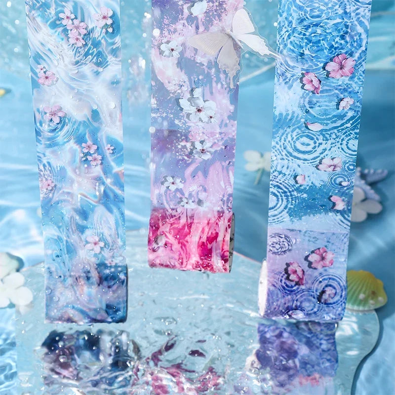 Sea Pattern PET Masking Tape 50mm x 2m | Journaling Supplies Decorative Craft Tape Qme