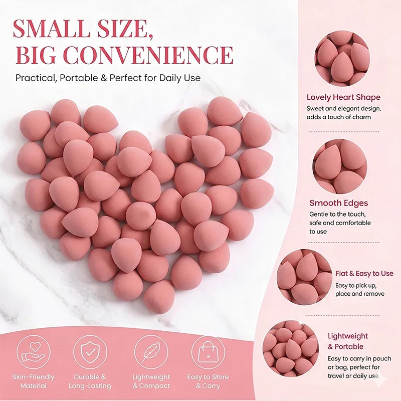 20 Mini Pink Makeup Sponges – Foundation, Liquid & Cream Makeup Sponges Qme