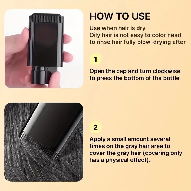 Waterproof Hair Dye Stick – Instant Gray Coverage, All Day Hair Dye Stick Qme