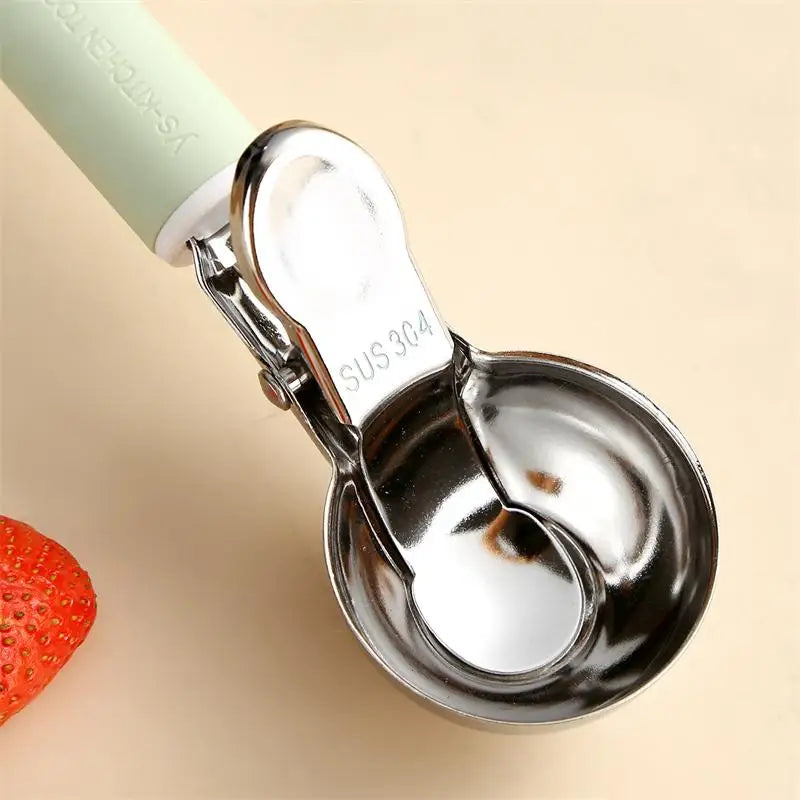 304 Stainless Steel Ice Cream Scoop & Fruit Baller – Non-Stick Ice Cream Scoop Qme