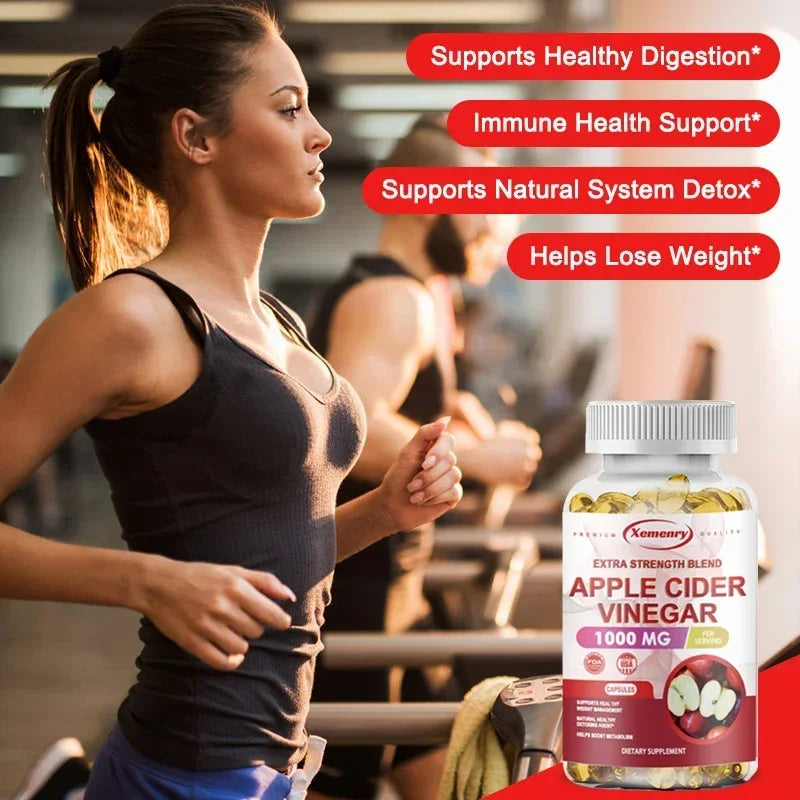 Xemenry Apple Cider Vinegar Capsules 1000mg – Weight Management Wellness Capsules Qst