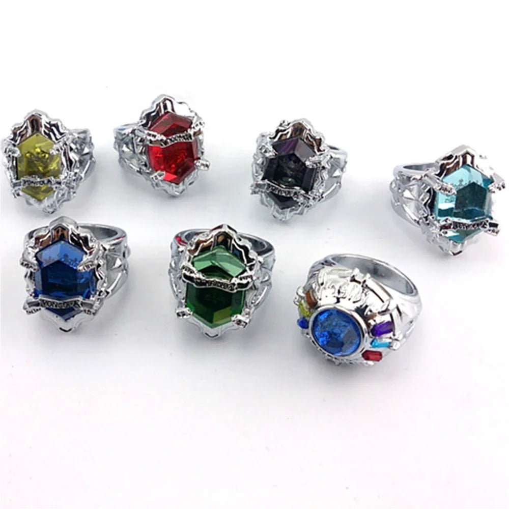 Hitman Reborn Anime Hell Ring 7-Piece Box Set | Glass Rings Anime Ring Set Qme