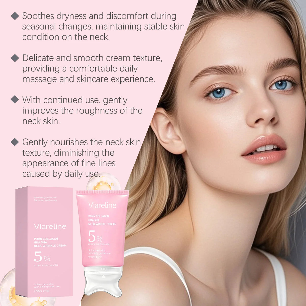 Viareline 90g Neck Cream – Firming, Hydrating & Smoothing Neck Firming Cream Qst