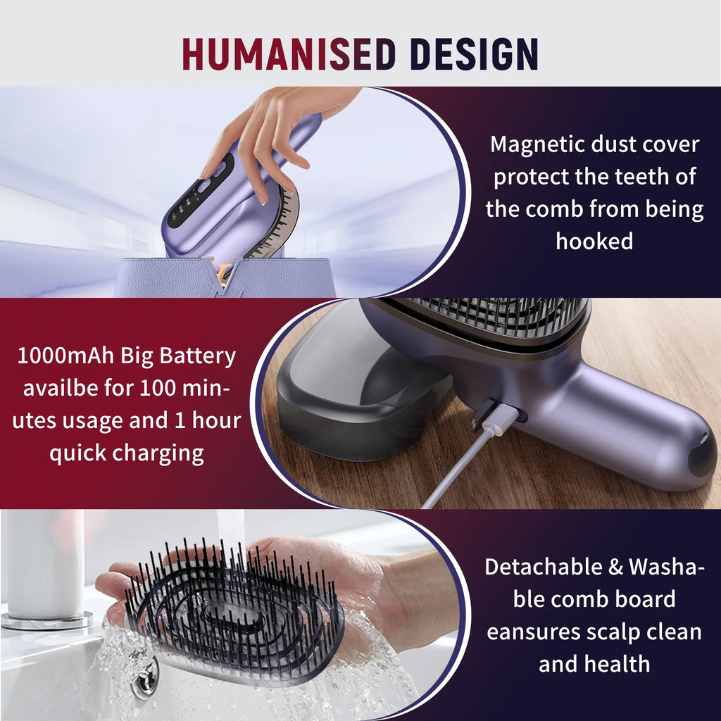 Jitesy Electric Scalp Massage Comb – Red Light & Essential Oil Scalp Massage Comb Qst