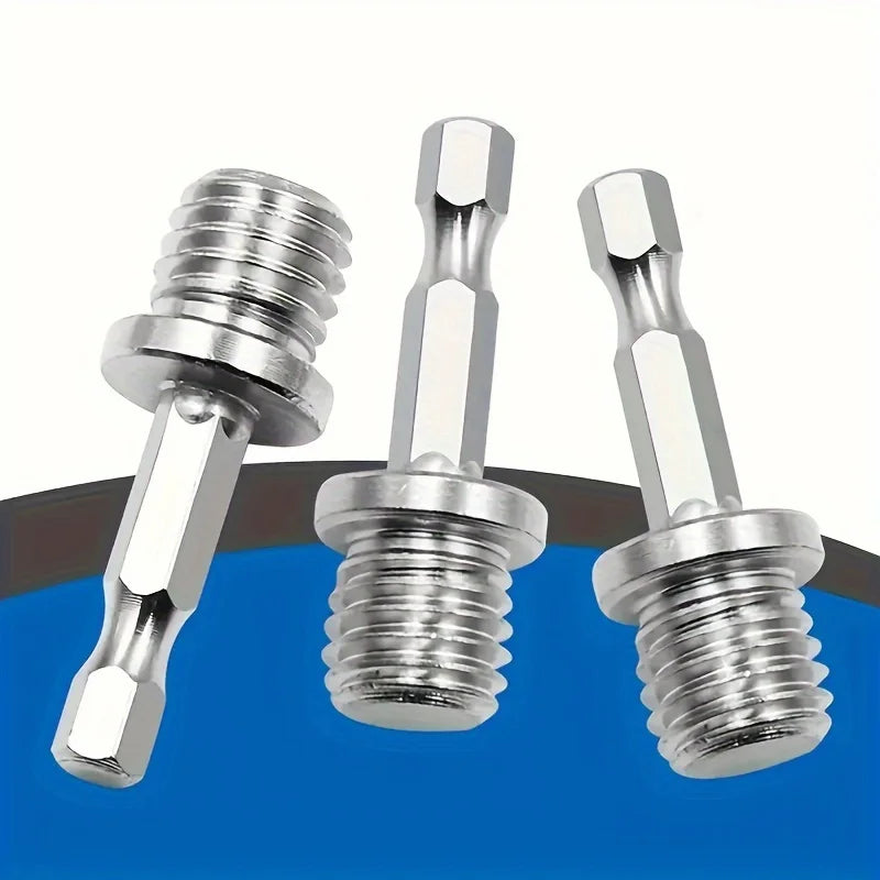 M14 to 1/4" Hex Shank Drill Adapter Screw Thread Connecting Rod Drill Adapter Qme 3PCS