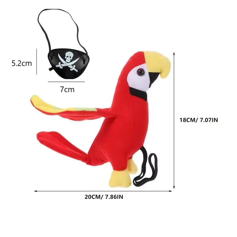 Pirate Costume Set – Plush Shoulder Parrot & Eye Mask Costume Accessory Set Qst
