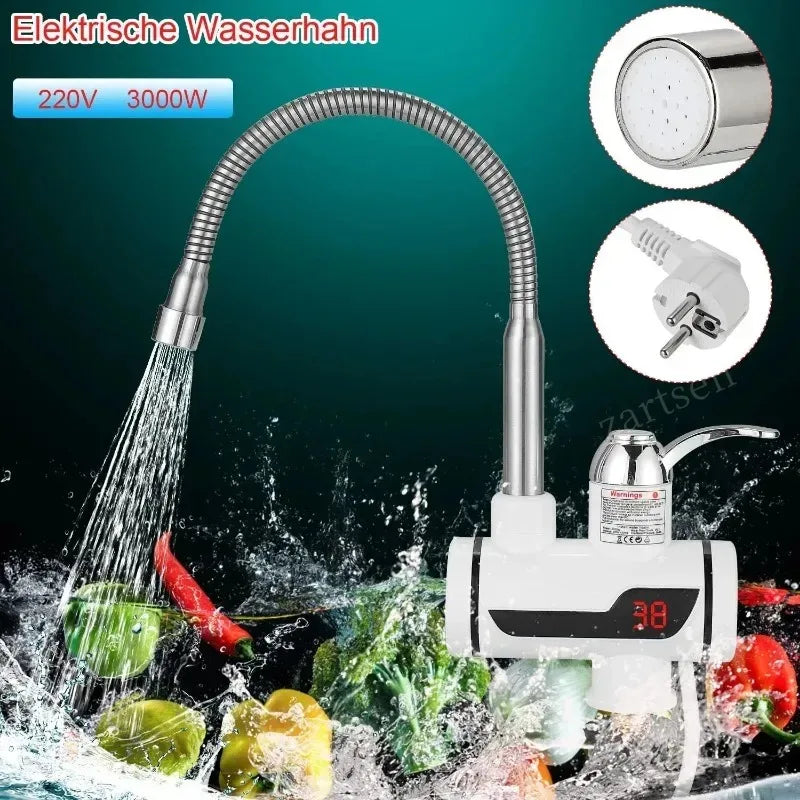ZARTSEN 3000W Instant Electric Hot Cold Mixer Tap | Digital Faucet Electric Heating Faucet Qst