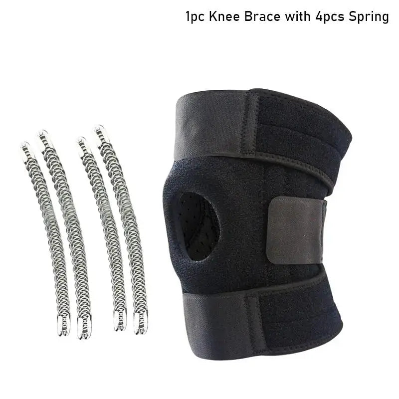Adjustable Knee Brace with Spring Support – Sports Knee Sleeve Knee Brace Qst 4pcs spring
