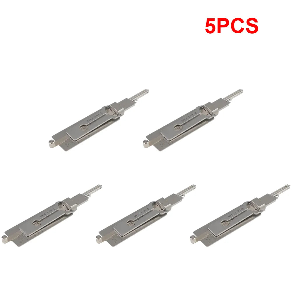 2-in-1 Stainless Steel Key Decoder Hook & Pickup Tool Locksmith Hand Tool Qme 5PCS