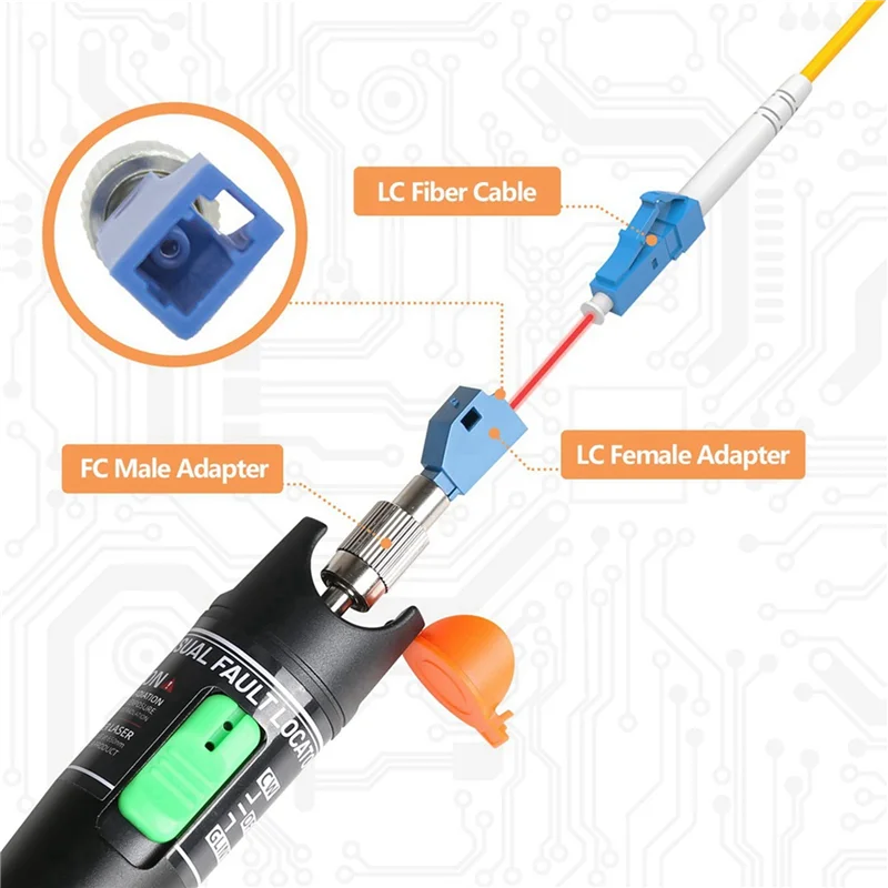 30mW Visual Fault Locator Fiber Optic Cable Tester FC/LC Fiber Optic Tester Qme