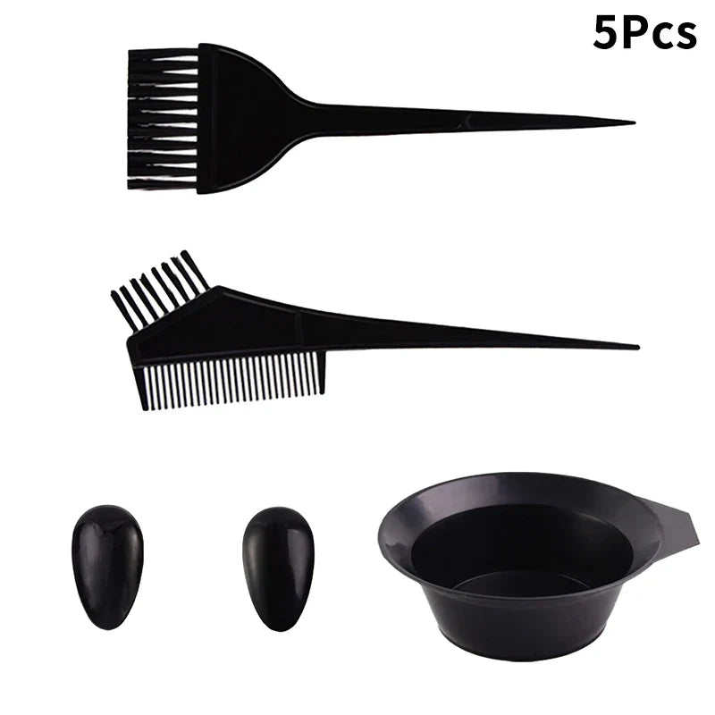 Home Salon Hair Coloring Kit – Comb, Bowl, Brush & Earcap Hair Coloring Kit Qme 5Pcs