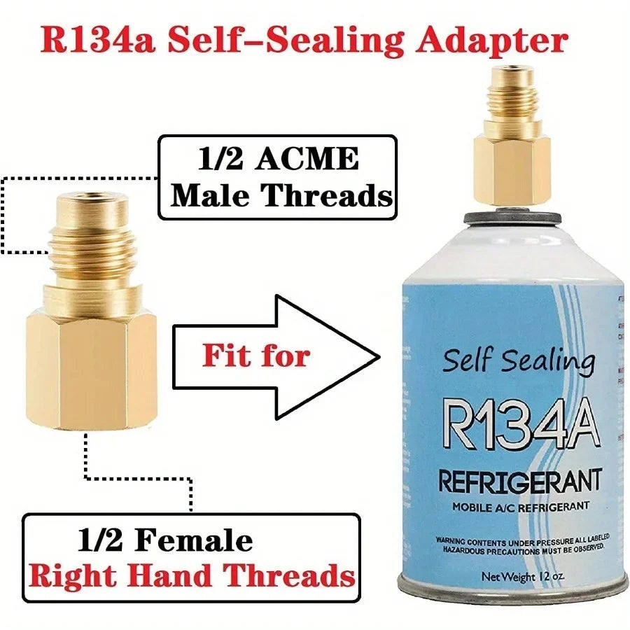 R134A Refrigerant Charge Hose Kit with Bullet Piercing Valve Refrigerant Charge Kit Qme