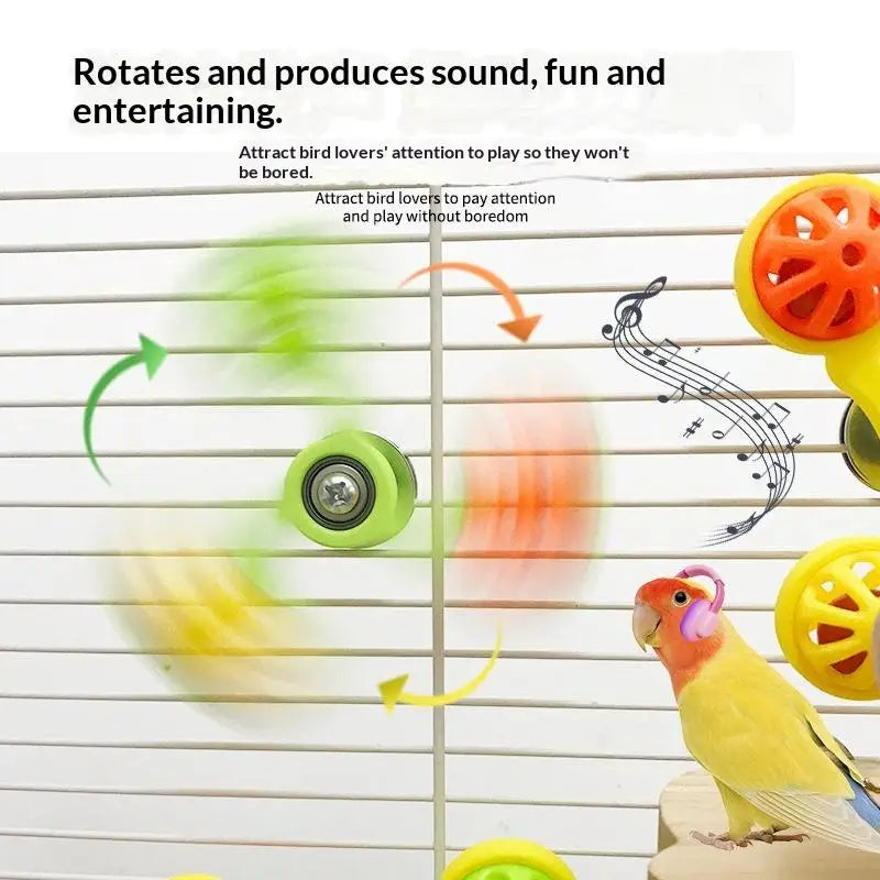 Rotating Windmill Chewing Toy for Parrots & Pet Birds Parrot Bird Toy Qme